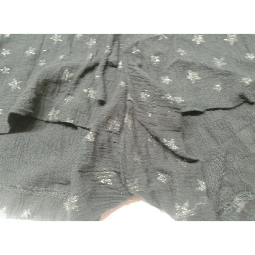 H&M black silver star ruffle sleeveless romper 12